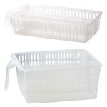 Plastic Fridge pantry Basket With Divider Clear - 2-PIECE - A & B