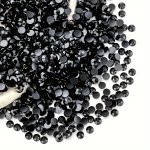 Black Glass Crystal Rhinestones 1000 500PCS - Assorted Sizes 3 4 5 6MM Flatback Non-hotfix For Nail Art Jewelry Bags & Clothing