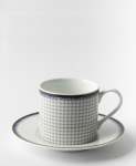 Galateo Blue Check Coffee Mug - White