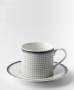 Galateo Blue Check Coffee Mug - White