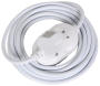 Extension Cord 10A 1MM White Double Janus 3M