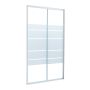 Shower Door Single Slider Essential White With Privacy Glass 120X185CM