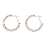 Silver Diamante Hoop Earrings