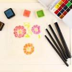 3PCS SET Flat angled Detailed Blending Brushes Set For Intricate Stencils Cards Making 4MM 6MM 8MM MINI Painting Brushes Hand To