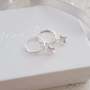 Luna 925 Sterling Silver Cz Star Round Hoop Earrings Size: 6MM 12MM Hoops