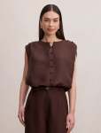 Naia Bubble Hem Top - 18 Chocolate