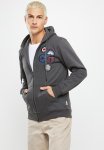 Ben Sherman Emb Badge Zip Thru Hoodie - Charcoal