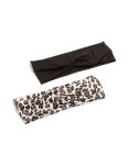 Black & Animal Print Twist Stretch Fabric Headbands 2-PACK