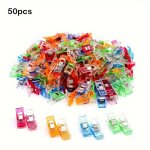 Random 50PCS Mixed Color Color MINI Fixed Scale Plastic Clip Multifunctional Office Snack Clip Sewing Clip Axe Clip