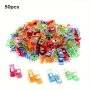 Random 50PCS Mixed Color Color MINI Fixed Scale Plastic Clip Multifunctional Office Snack Clip Sewing Clip Axe Clip