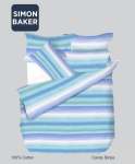 Simon Baker Candy Stripes Cotton Printed Duvet Cover Set Various Sizes - Blue Double Std 200CM X 200CM + 2PILLOWCASE 45CM X 70