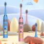 2PCS Electric Toothbrushes With 2-4-6-8-10-12 Brush Heads Battery-powered Cartoon Style Replaceable Ultra-soft Bristles Fit The Teeth Clean Without Hurting The Teeth 2-MINUTE Smart Timer