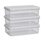 3 Piece - Transparent Food Storage Containers With Lids