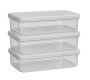 3 Piece - Transparent Food Storage Containers With Lids