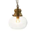 Hayley Metal And Glass Pendant Light Brass Silver - Antique Silver