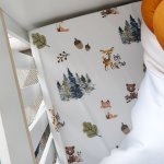 Woodlands Scattered Green Fitted Sheet