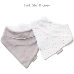 Baby Sense Bandana Bib - Blue Star & Grey