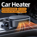 Dc 12 24V Portable Car Front Windshield Defrosting Fog Device Suction Cup Can Rotate At Will Dual Mode Heating & Cooling Winter