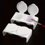 Dual-compartment Nail Art Dish - Acrylic Liquid & Powder Mixing Cup With Lid Easy Clean Manicure Tool Organizer