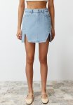 Limited Edition Light Slit MINI Denim Skirt - Blue