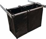 Tag Hardware Full Extension Pullout Laundry Hamper With Removable Bag Polished Chrome 30" W 1 Removable Large & 1 Small Bag