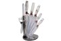 9 Piece Stainless Steel Rotating Kitchen Knife Set With Textured Grip