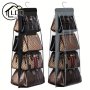 8-Pocket Hanging Handbag Organizer Fragrance-Free Oxford Cloth Storage Rack Space-Saving Closet Purse Holder With Foldable Design
