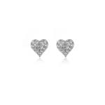 Georgini Sweetheart Sparkly Heart Studs - Silver