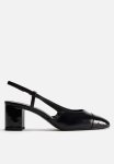 Block-heeled Slingbacks - Black