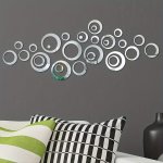 24PCS Polka Dot Acrylic Mirror Wall Stickers - Easy Peel & Stick Removable Decor For Living Room Bathroom Classroom Gym - Contem