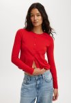 Cotton On Scarlet Pointelle Cardi - Red Poppy