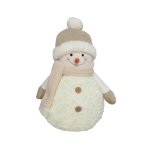 Snowman With Scarf 28X17X38CM - Gold