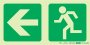 Photoluminescent 190MM Safety Sign -E2-ARROW Left+running Man