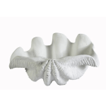 Clam Shell Ornamental Resin Bowl White