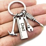 1PC Fashion Dad Letters Keychains Creative Hammer Screwdriver Wrench Keyring Handbag Decor Tassel Hanging Pendant Father's Day G
