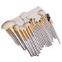 24 Piece Synthetic Hair Cosmetic Makeup Brush Set - Champagne