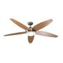 - Lancer Ceiling Fan - With Light Satin Chrome & Wood