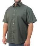 Mens Short Sleeve Slub Shirt - 10XL Olive