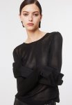 Fine-knit Viscose Top - Black
