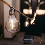 5M Solar 10 LED A19 Bulbs Cotton String Light
