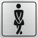 Parrot Products Ladies Toilet Symbolic Sign - Black Printed On Brushed Aluminium ACP - 150 x 150mm