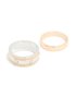 Mixed Metal Diamante Textured & Smooth Rings 2-PACK - M/l
