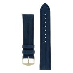 Camelgrain No Allergy Leather Watch Strap In Blue - 20MM Silver