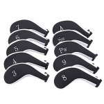 Neoprene Zipper Golf Club Iron Head Covers Iron Covers 10PCS SET Black&white