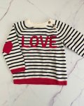 H&m White And Blue Striped Love Jersey 9 12M