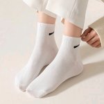 1/6/10/12 Pairs Brush Print Crew Socks Simple & Casual Mid Tube Socks Women's Stockings & Hosiery