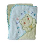 Deluxe Embroided Hooded Towel - Green Frog