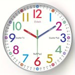 1PC Learning Wall Clock Telling Time Teaching Design Wall Clock Silent Clock For Living Room Bedroom Room School Classroom Decor