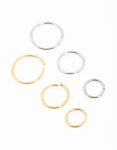 Mixed Metals Graduating Nose Rings 6-PACK