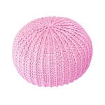 Pink Round Floor Pouf